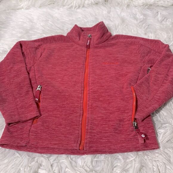 🟢3 for $20—/MARMOT Fleece Jacket exposed orange zip closure zip pockets girl - Picture 1 of 10